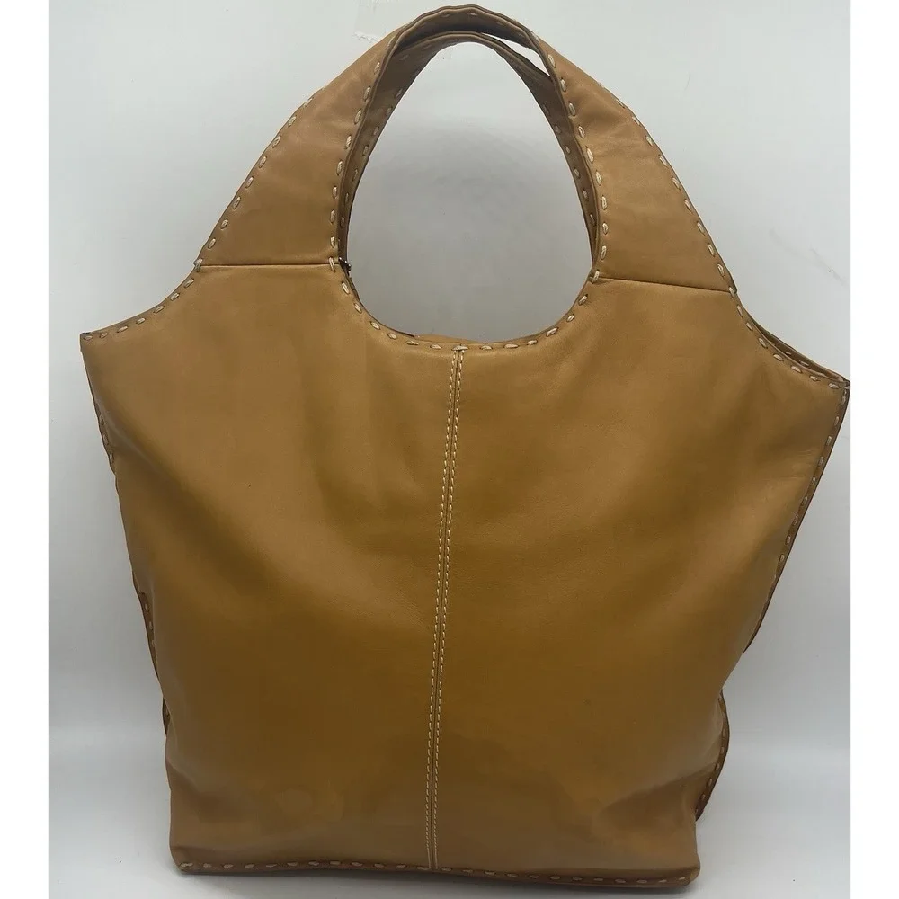Fossil Classic‎ 75082 Tan Leather Hobo Tote Shoulder Bag With Key